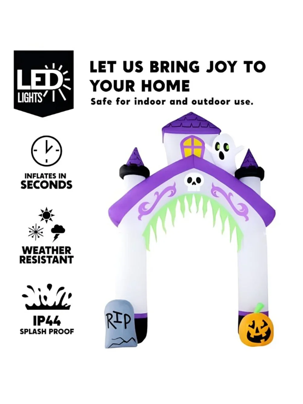 10FT Tall Halloween Inflatables Giant Haunted House Castle Archway